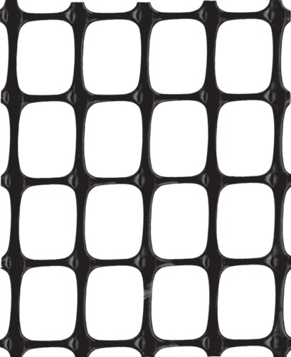 Geogrilla rígida biaxial: nervios y nudos integrados