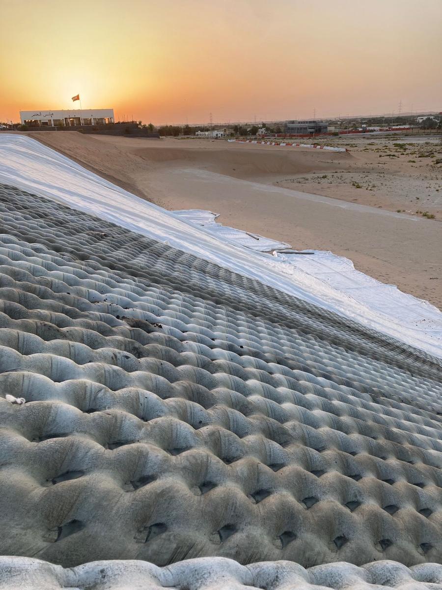 El colchón terminado al atardecer