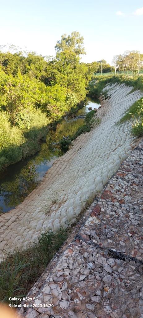 El colchón vegetándose, con el enrocado al pie