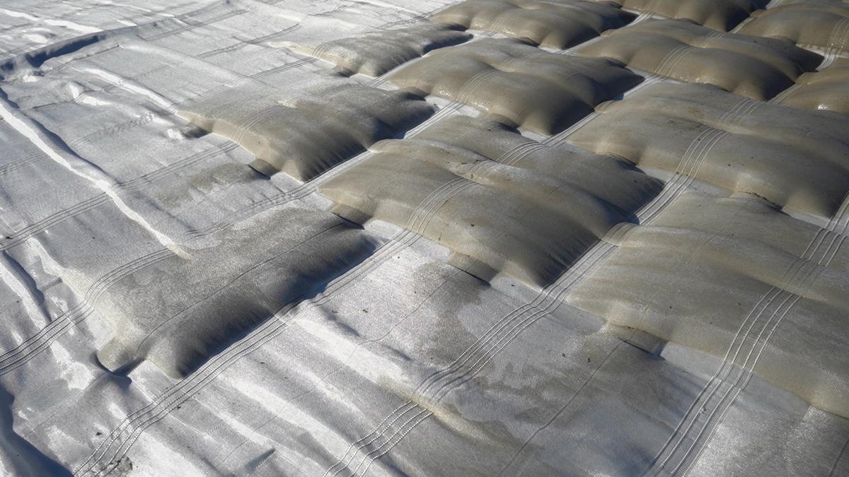 Textura del colchón inflado, vista desde arriba