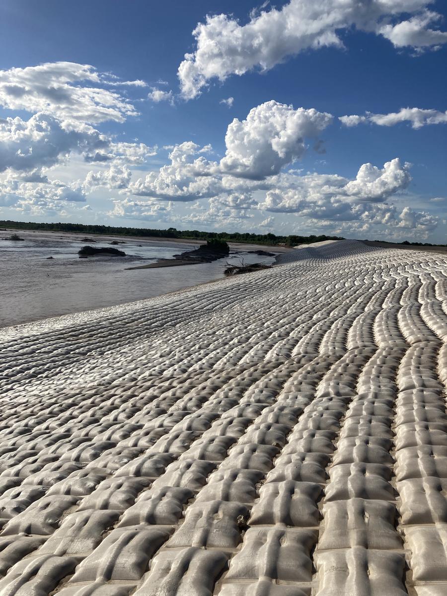 Textura del colchón hasta la línea del horizonte